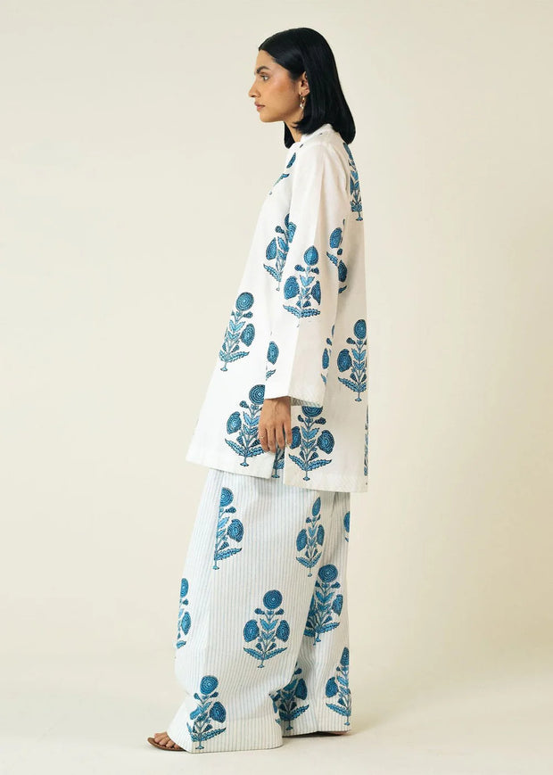 Floral White 2 PC Stitched - Gulnar