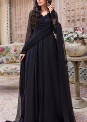 Jet Black Frock 2 PC - Gulnar