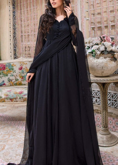 Jet Black Frock 2 PC - Gulnar