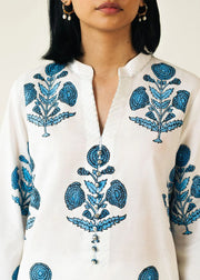Floral White 2 PC Stitched - Gulnar