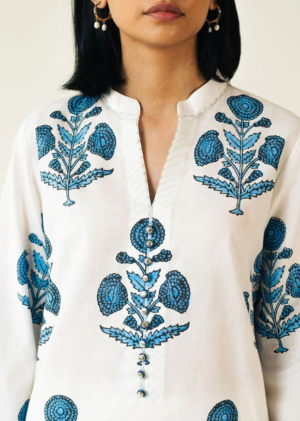 Floral White 2 PC Stitched - Gulnar