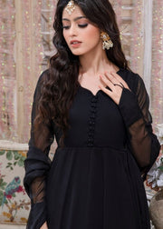 Jet Black Frock 2 PC - Gulnar