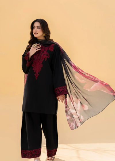 Noir Black 3 PC Stitched - Gulnaar