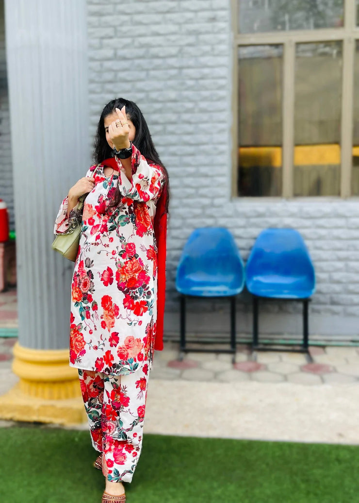 Floral Prints 2 PC stitched - Gulnaar