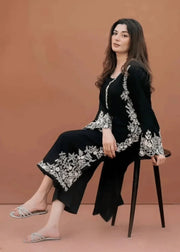 Black Embroidered 2 PC Stitched - Gulnaar