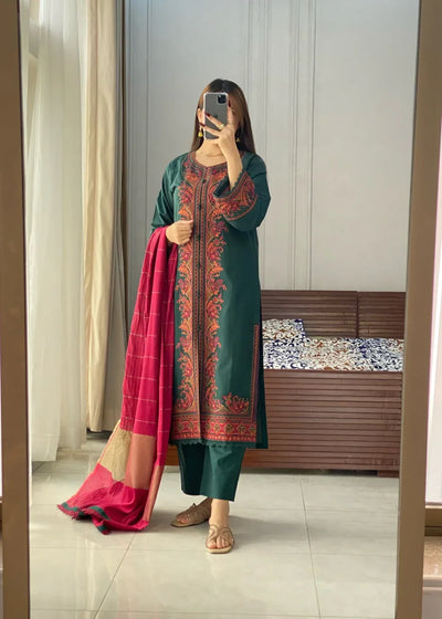 Flora Embroidered 3PC - Gulnar