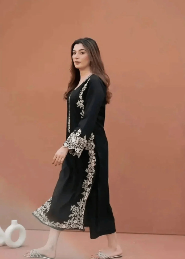 Black Embroidered 2 PC Stitched - Gulnaar