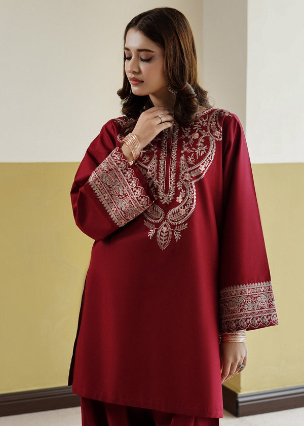 Bela Maroon 2PC Stitched