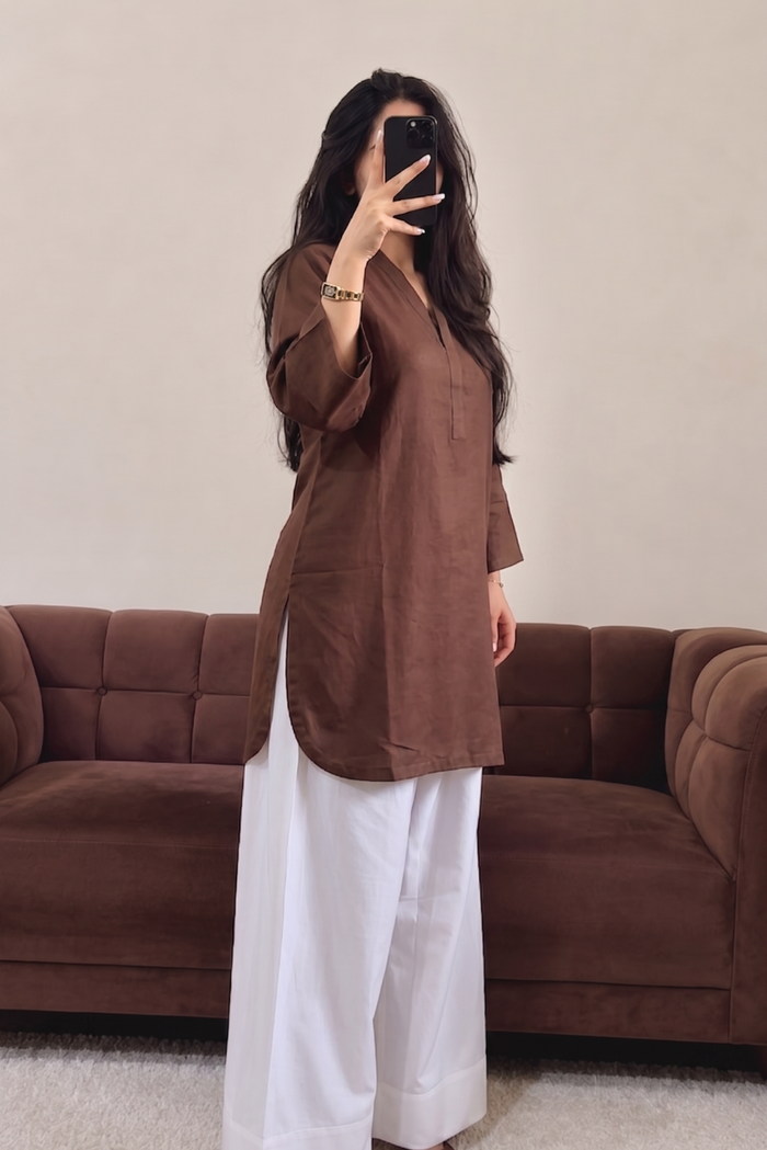 Brown Farshi 2PC Stitched -gulnaar