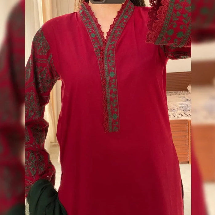 Crimson Allure 3PC _ Gulnaar