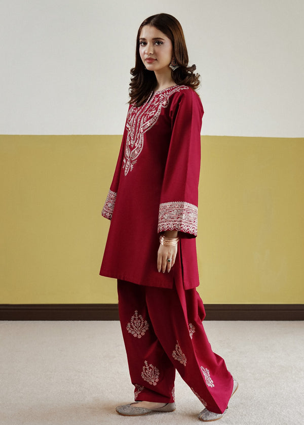 Bela Maroon 2PC Stitched
