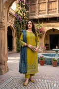 Zara Mustard 3PC Stitched