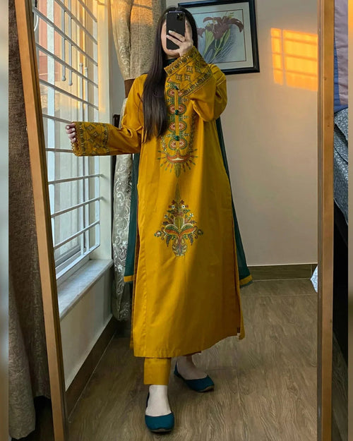Zuni Mustard 3Pc_ Gulnaar