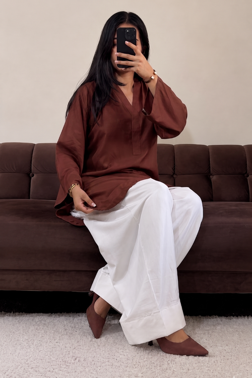 Brown Farshi 2PC Stitched -gulnaar